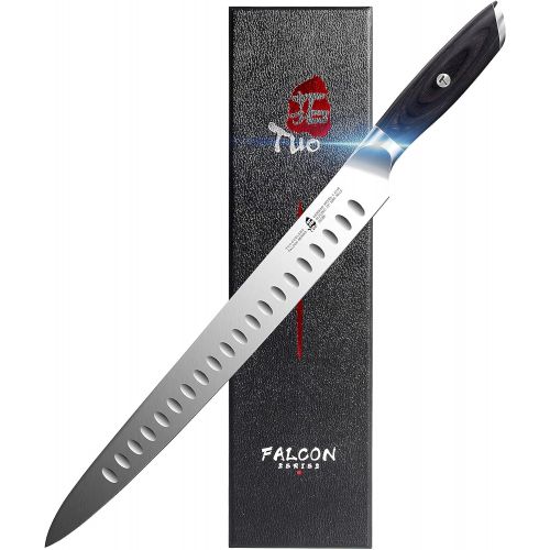  TUO Slicing Carving Knife 12 inch & 8 inch Chef Knife Kitchen Knife Brisket Turkey Meat Slicing Knife German HC Steel with Pakkawood Handle FALCON SERIES Gift Box Included