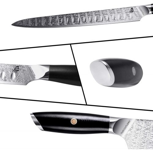  TUO Slicing Knife 12 inch&Nakiri Knife 6.5 inch AUS 8 Japanese Stainless Steel Carving Knife&Vegetable Cleaver Knife with Full Tang G10 Handle Falcon S Series with Gift Box