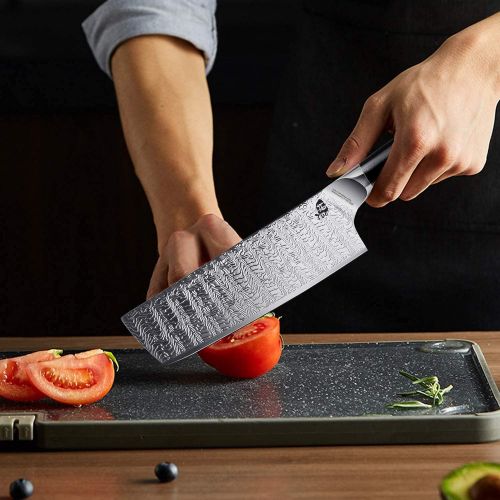  TUO Slicing Knife 12 inch&Nakiri Knife 6.5 inch AUS 8 Japanese Stainless Steel Carving Knife&Vegetable Cleaver Knife with Full Tang G10 Handle Falcon S Series with Gift Box