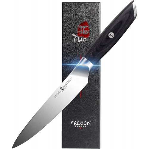  TUO Chef Knife 10 inch & Kitchen Utility Knife 5 inch Pro Chef’s Cooking Knife with Paring Knife German HC Steel with Pakkawood Handle Falcon Series Gift Box Included