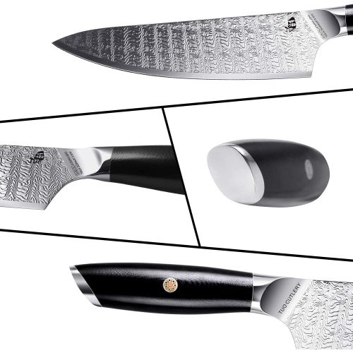  TUO Chef Knife 8 inch& Kiritsuke Knife 8.5 inch made of AUS 8 Japanese Stainless Steel, Pro Kitchen Knife&Vegetable Knife with Ergonomic G10 Handle, FALCON S SERIES with Gift Box