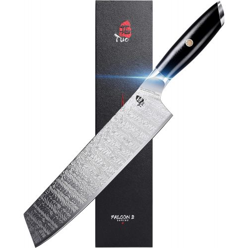  TUO Chef Knife 8 inch& Kiritsuke Knife 8.5 inch made of AUS 8 Japanese Stainless Steel, Pro Kitchen Knife&Vegetable Knife with Ergonomic G10 Handle, FALCON S SERIES with Gift Box