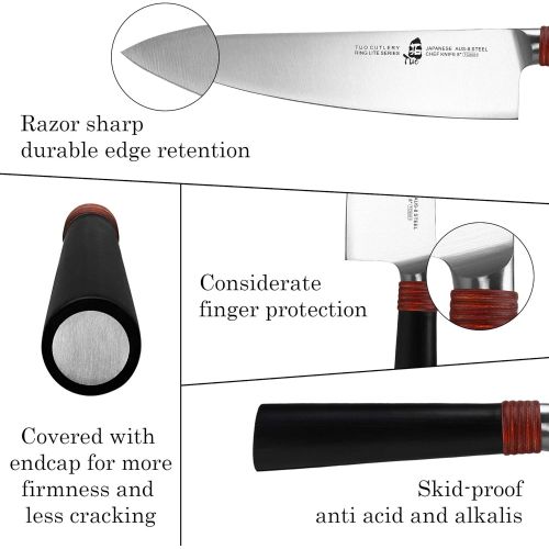  TUO Chef Knife 8 inch Kitchen Knife Cooking Knife Chefs Knife Pro Japanese Gyuto Knife for Vegetable Fruit and Meat, AUS 8 High Carbon Stainless Steel with Ergonomic Handle Gift Bo