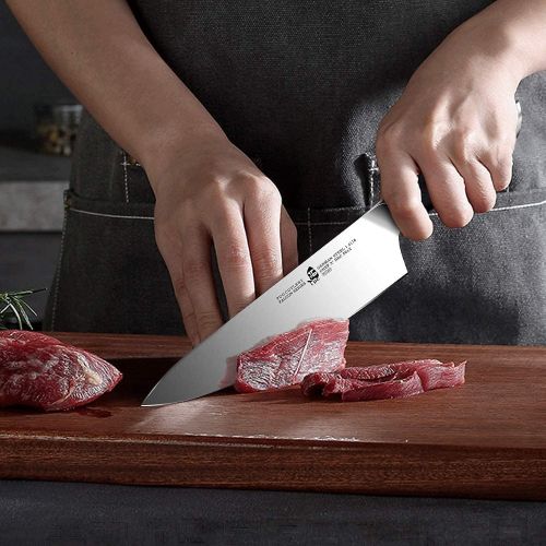  TUO Chef Knife 8 inch and Kiritsuke Knife 8.5 inch, Kitchen Knife Vegetable Cleaver German HC Steel with Pakkawood Handle FALCON SERIES Gift Box Included