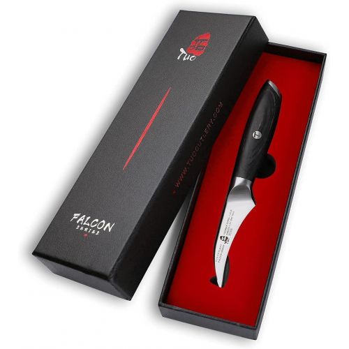  TUO Paring Knife 2.75 inch & Boning Knife 7 inch Kitchen Knives Cheese Knife, Fish Fillet Knife for Kitchen German HC Steel with Pakkawood Handle Falcon Series Gift Box Inclu