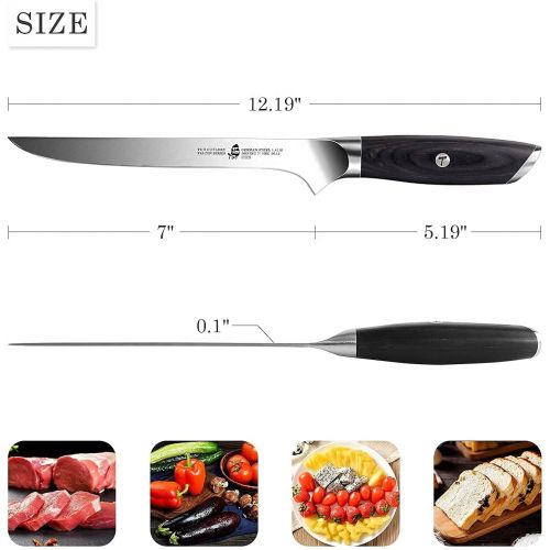  TUO 2.75 inch Peeling Knife & 7 inch Boning Knife & 8.5 inch Kiritsuke Knife, Vegetable Meat Kitchen Cooking Knife German HC Steel with Pakkawood Handle FALCON SERIES Gift Box