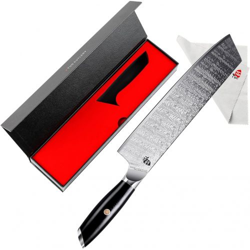  TUO Kiritsuke Knife 8.5 inch Japanese Vegetable Cleaver Knife, Kiritsuke Chef Knife AUS 8 Japanese Steel with G10 Handle Falcon S Series with Gift Box