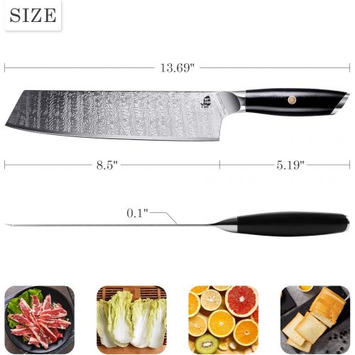 TUO Kiritsuke Knife 8.5 inch Japanese Vegetable Cleaver Knife, Kiritsuke Chef Knife AUS 8 Japanese Steel with G10 Handle Falcon S Series with Gift Box