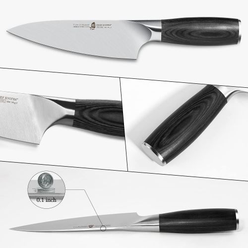  TUO 6 inch Chef Knife, Kitchen Knife Gyuto Chef Knife, German High Carbon Stainless Steel, Comfortable Pakkawood Handle, Full Tang with Gift Box, Goshawk Series