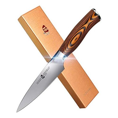  TUO Paring Knife Peeling Knife High Carbon German Stainless Steel Rust Resistant Kitchen Cutlery Luxurious Gift Box Included 4 inch Fiery Phoenix Series