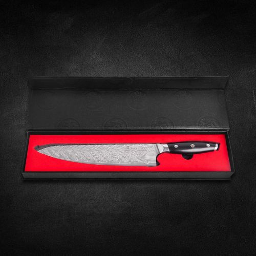  TUO Chef Knife Kitchen Knives 10 inch High Carbon Stainless Steel Pro Chef s Vegetable Meat Knife with G10 Full Tang Handle Black Hawk s Knives Including Gift Box