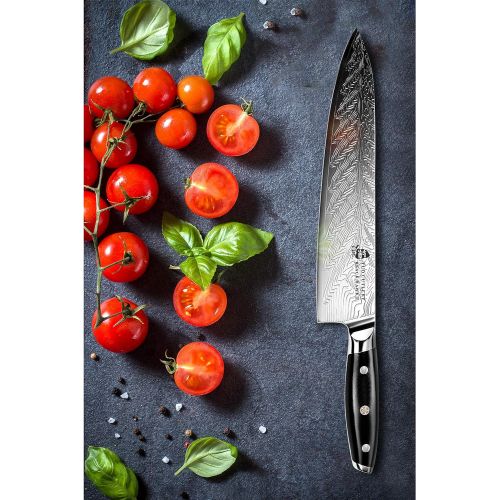  TUO Chef Knife Kitchen Knives 10 inch High Carbon Stainless Steel Pro Chef s Vegetable Meat Knife with G10 Full Tang Handle Black Hawk s Knives Including Gift Box