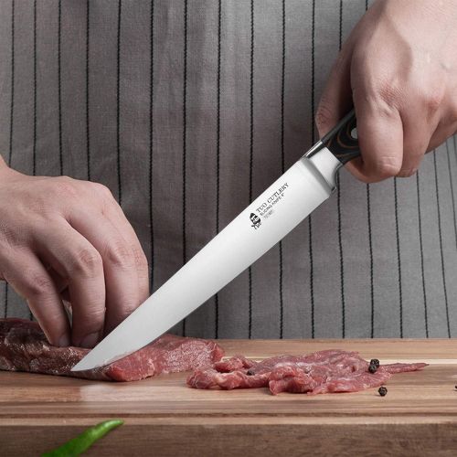  TUO Slicing Knife 8 inch Slicing Carving Meat Cutting Knife German Stainless Steel Straight Bread Knife G10 Ergonomic Handle with Gift Box Legacy Series