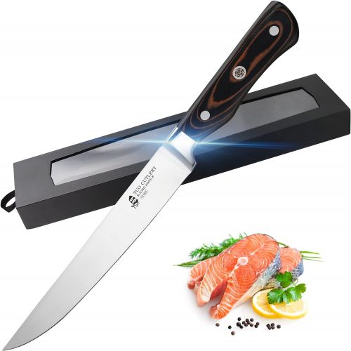  TUO Slicing Knife 8 inch Slicing Carving Meat Cutting Knife German Stainless Steel Straight Bread Knife G10 Ergonomic Handle with Gift Box Legacy Series