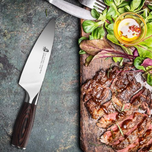  TUO Chef Knife 6 inch Professional Kitchen Cooking Knife Japanese Gyuto Knives Vegetable Meat and Fruit German HC Stainless Steel Ergonomic Pakkawood Handle Osprey Series w