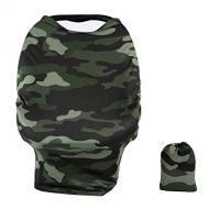 [아마존베스트]TUOKING Multi Colorful Patterned Nursing Cover Multi-Use Baby Car Seat Cover (Camouflage)