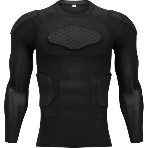  할로윈 용품TUOY Classic Padded Compression Shirt - Long Sleeve Padded Protective Shirt (Black)