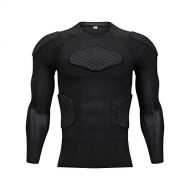 TUOY Classic Padded Compression Shirt - Long Sleeve Padded Protective Shirt (Black)
