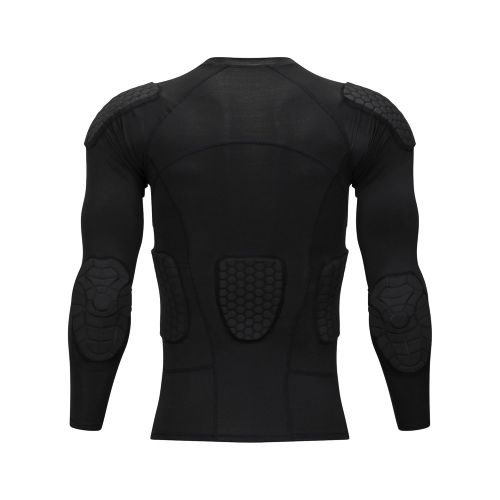  TUOY Classic Padded Compression Shirt - Long Sleeve Padded Protective Shirt (Black)