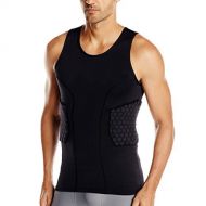 TUOY Men’s Sleeveless Shirt Padded Compression Protective Vest Rib Protector Padded Shirt Tank Tops for Football Basketball Hockey Cycling (Black)