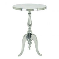 TUP THE URBAN PORT TUP The Urban Port Traditional Style Aluminum Accent Table With Sturdy Base Silver