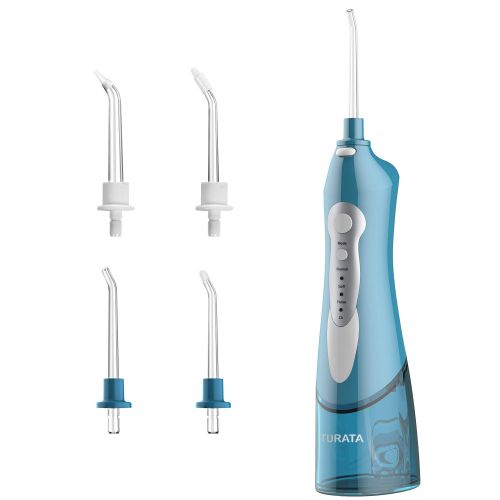  Cordless Water Flosser Oral Irrigator - TURATA IPX7 Waterproof 3-Mode USB Rechargeable...