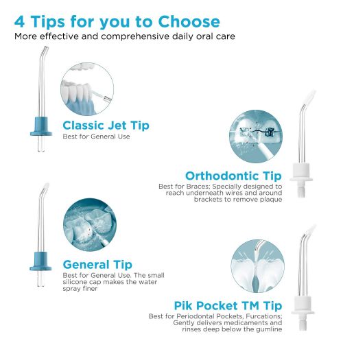  Cordless Water Flosser Oral Irrigator - TURATA IPX7 Waterproof 3-Mode USB Rechargeable...