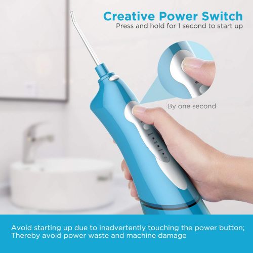  Cordless Water Flosser Oral Irrigator - TURATA IPX7 Waterproof 3-Mode USB Rechargeable...