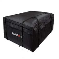 TURBO Car Rooftop Storage Bag, 15 cu. ft. Weatherproof Vehicle Soft Roof Rack Cargo Carrier Luggage Bag Luggage Travel Bag with Heavy Duty Straps (Black)