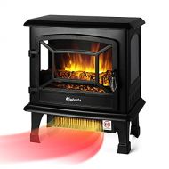 TURBRO Suburbs 20 Inches Infrared Electric Fireplace Stove, 1400W Freestanding Fireplace Heater with Overheating Safety Protection, Portable Indoor Space Heater