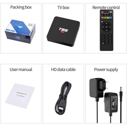  [아마존베스트]Android 10.0 TV Box, TUREWELL T95 Super TV Box Allwinner H3 Quad-Core 2GB RAM 16GB ROM Media Player Support 2.4GHz WiFi, 3D 4K H.265 Smart Android TV Box