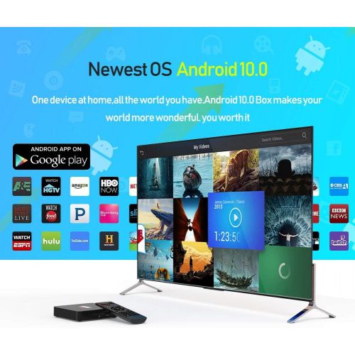  [아마존베스트]Android 10.0 TV Box, TUREWELL T95 Super TV Box Allwinner H3 Quad-Core 2GB RAM 16GB ROM Media Player Support 2.4GHz WiFi, 3D 4K H.265 Smart Android TV Box