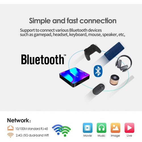  [아마존베스트]-Service-Informationen Android 10.0 TV Box, TUREWELL 4GB RAM 32GB ROM RK3318 Quad-Core 64bit Cortex-A53 Support 2.4/5.0GHz Dual Band WiFi BT4.0 3D 4K 1080P H.265 10/100M Ethernet HDMI2.0 Smart TV Box