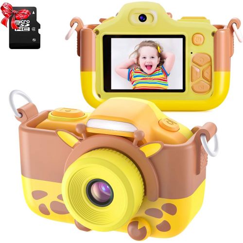  TURN RAISE Kids Digital Camera Mini 1.5 Inch Screen Childrens Camera with Memory Card (Pink)