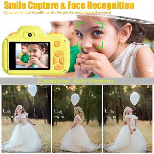  TURN RAISE Kids Digital Camera Mini 1.5 Inch Screen Childrens Camera with Memory Card (Pink)