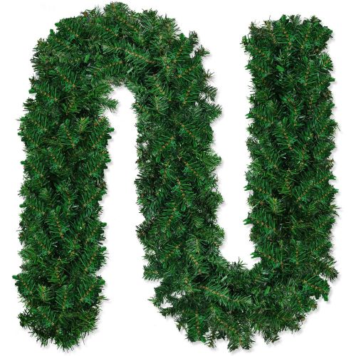 TURNMEON 9 Ft by 10 Inch Christmas Pine Garland Xmas Decoration, 280 Branches Artificial Greenery Garland for Holiday Christmas Decoration Outdoor Indoor Home Mantel Fireplace Stai