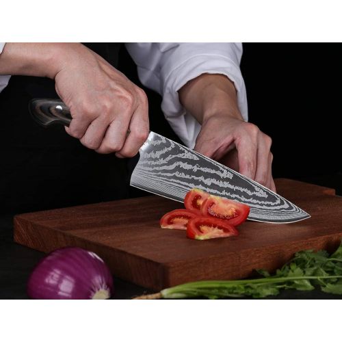  [아마존베스트]TURWHO Chef Knife 8 Inch - German Professional Kitchen Knives 50Cr15MoV Steel