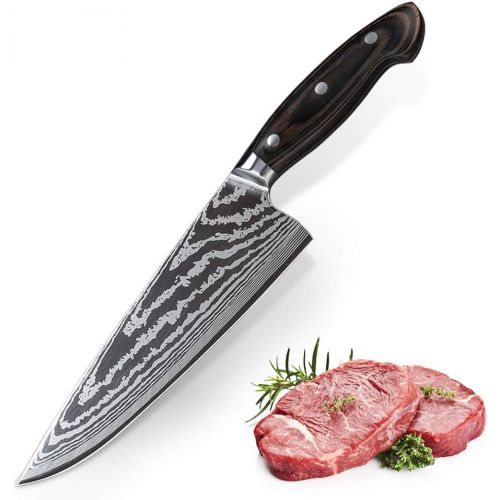  [아마존베스트]TURWHO Chef Knife 8 Inch - German Professional Kitchen Knives 50Cr15MoV Steel