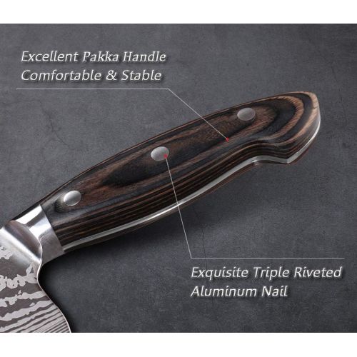 [아마존베스트]TURWHO Chef Knife 8 Inch - German Professional Kitchen Knives 50Cr15MoV Steel