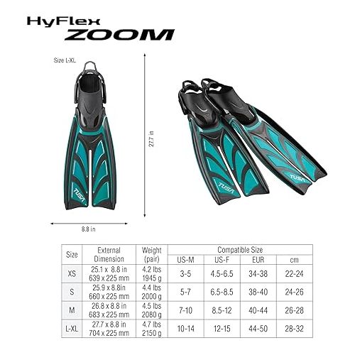  TUSA SF-0111 Hyflex Zoom Scuba Diving Fins