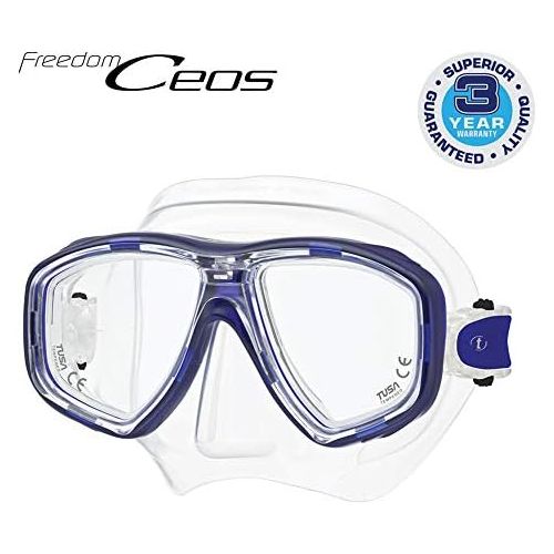  Tusa M-212 Ceos Clear Skirt Scuba Diving Mask - Cobalt Blue