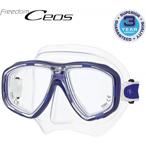  Tusa M-212 Ceos Clear Skirt Scuba Diving Mask - Cobalt Blue