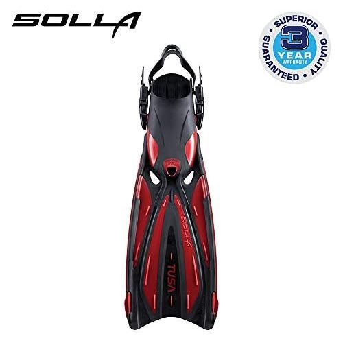  Tusa SF-22 Solla Open Heel Scuba Diving Fins - Metallic Dark Red - Medium