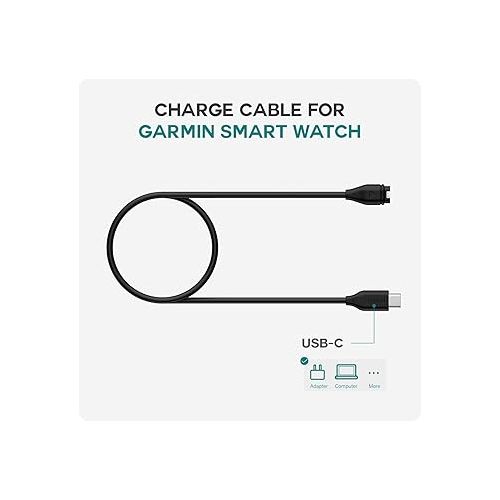  TUSITA USB-C Plug Charging/Data Cable Compatible with Garmin Watch - 1M, 2-Pack