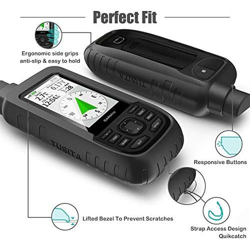  [아마존베스트]TUSITA Case for Garmin GPSMAP 66s 66st - Silicone Protective Cover - Handheld GPS Accessories (Black)