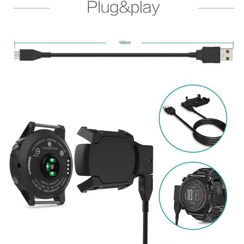  [아마존베스트]TUSITA Charger for Garmin Fenix 3, Fenix 3 Sapphire, Fenix 3 HR, Quatix 3, Tactix Bravo Smartwatch - USB Charging Cable Clip 100cm - Fitness Tracker Accessories