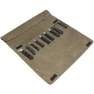 [아마존베스트]TUYU Kitchen Knife Storage Bag Waxed Canvas Tool Roll with 9 Slots for Kitchen Knives up to 29cm