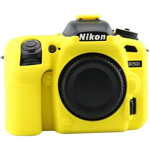  D7500 Silicone Case, TUYUNG Camera Housing Shell Case Protective Cover, Compatible with Nikon D7500 Cameras, Yellow