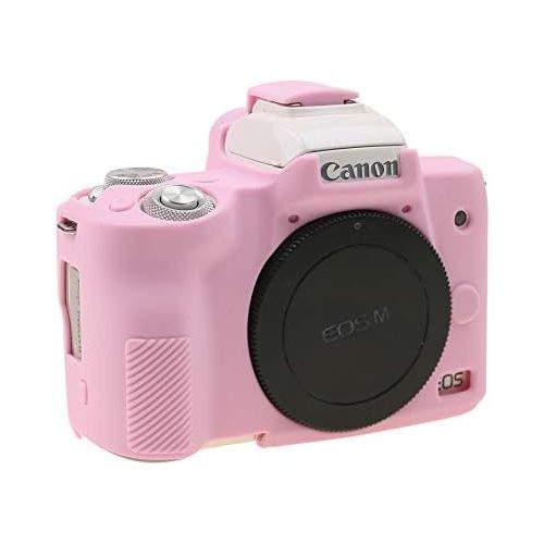  M50 Silicone Cover, TUYUNG Rubber Silicone Camera Case Cover Skin for Canon EOS M50 Digital Camera, Pink