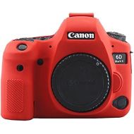 6D Mark II Silicone Case, TUYUNG Camera Housing Case Protective Cover Skin, Compatible with Canon EOS 6D Mark II, Red